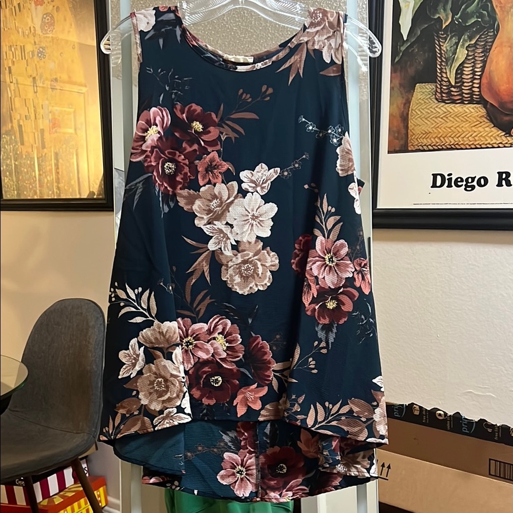 Floral Sleeveless Dress - Multicolor